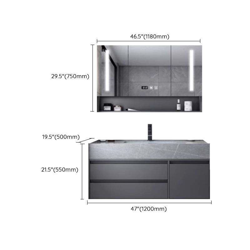 Wall Mount Mirror Included Bathroom Sink Vanity with Doors Sink Faucet Clearhalo 'Bathroom Remodel & Bathroom Fixtures' 'Bathroom Vanities' 'bathroom_vanities' 'Home Improvement' 'home_improvement' 'home_improvement_bathroom_vanities' 1200x1200_30ab3313-2366-4ecb-ab19-00dea6fab1d7