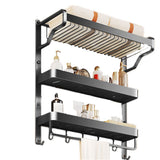 Modern Bathroom Set Matte Black Bath Shelf Towel Bar Bathroom Accessory Kit Clearhalo 'Bathroom Hardware Sets' 'Bathroom Hardware' 'Bathroom Remodel & Bathroom Fixtures' 'bathroom_hardware_sets' 'Home Improvement' 'home_improvement' 'home_improvement_bathroom_hardware_sets' 1200x1200_30b3ed5e-0e75-4aa1-868d-090851fb3de6