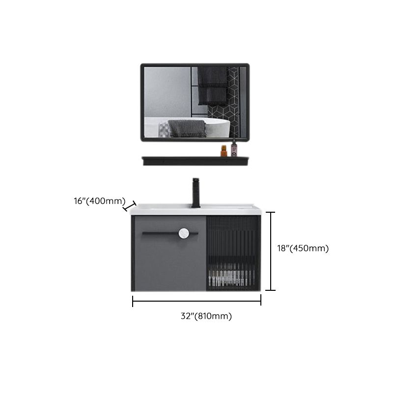 Wall Mount Bath Vanity Set Mirror Grey Rectangle Wood Bathroom Vanity with Single Sink Clearhalo 'Bathroom Remodel & Bathroom Fixtures' 'Bathroom Vanities' 'bathroom_vanities' 'Home Improvement' 'home_improvement' 'home_improvement_bathroom_vanities' 1200x1200_30b8a2c8-d913-4e59-8a03-3ddaa70848c1