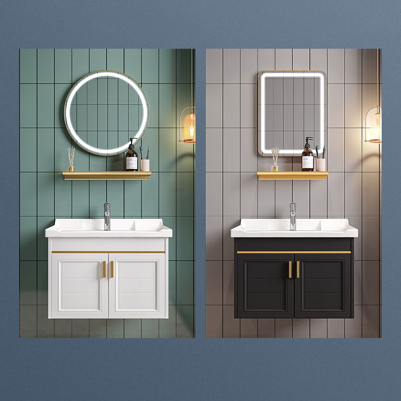 Modern Single Wall Mount Vanity Blue Ceramic Top Sink Vanity Clearhalo 'Bathroom Remodel & Bathroom Fixtures' 'Bathroom Vanities' 'bathroom_vanities' 'Home Improvement' 'home_improvement' 'home_improvement_bathroom_vanities' 1200x1200_30c07546-0d15-491e-8e7d-936c74823bc5