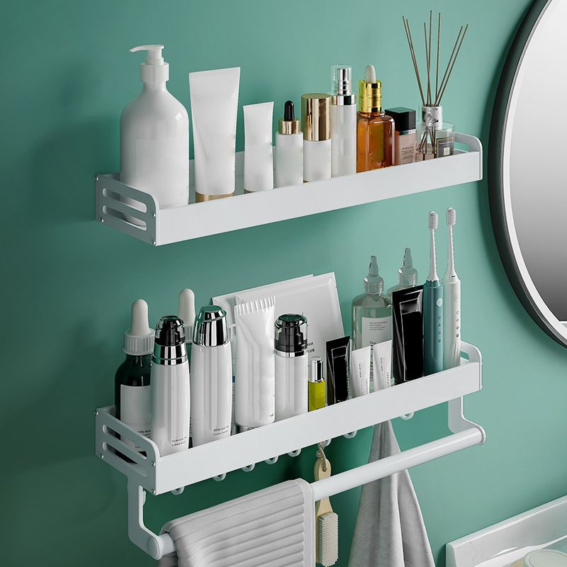 2-Piece Modern Bathroom Accessory Set White Rectangular Bath Shelf Clearhalo 'Bathroom Hardware Sets' 'Bathroom Hardware' 'Bathroom Remodel & Bathroom Fixtures' 'bathroom_hardware_sets' 'Home Improvement' 'home_improvement' 'home_improvement_bathroom_hardware_sets' 1200x1200_30c65266-f22b-4ee8-9909-30d7aa7d2864