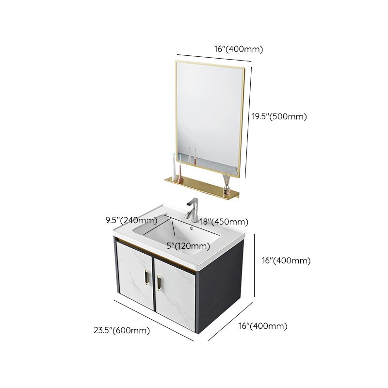 Modern Style Bath Vanity Dirt Resistant Wall Mount Bath Vanity with Faucet Clearhalo 'Bathroom Remodel & Bathroom Fixtures' 'Bathroom Vanities' 'bathroom_vanities' 'Home Improvement' 'home_improvement' 'home_improvement_bathroom_vanities' 1200x1200_30db37c1-4d6f-47b1-a8f7-3bb023a1b667