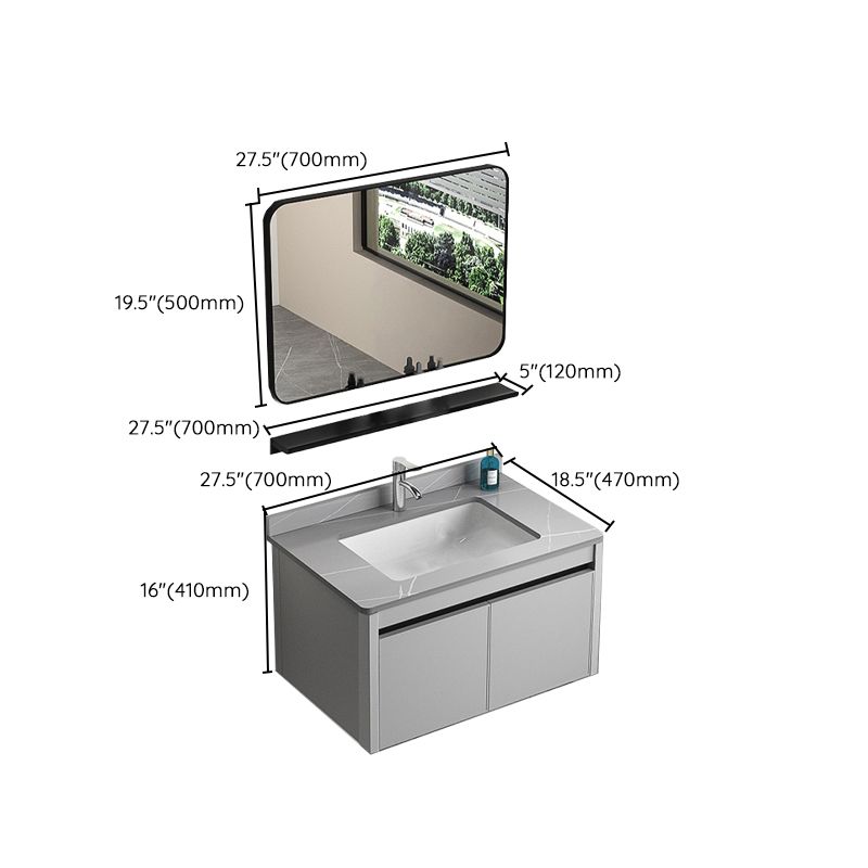 Single Sink Bathroom Vanity Modern Gray Rectangular Bath Vanity Clearhalo 'Bathroom Remodel & Bathroom Fixtures' 'Bathroom Vanities' 'bathroom_vanities' 'Home Improvement' 'home_improvement' 'home_improvement_bathroom_vanities' 1200x1200_30ebd1dd-aa03-41fc-a5f8-4c38e1496a31