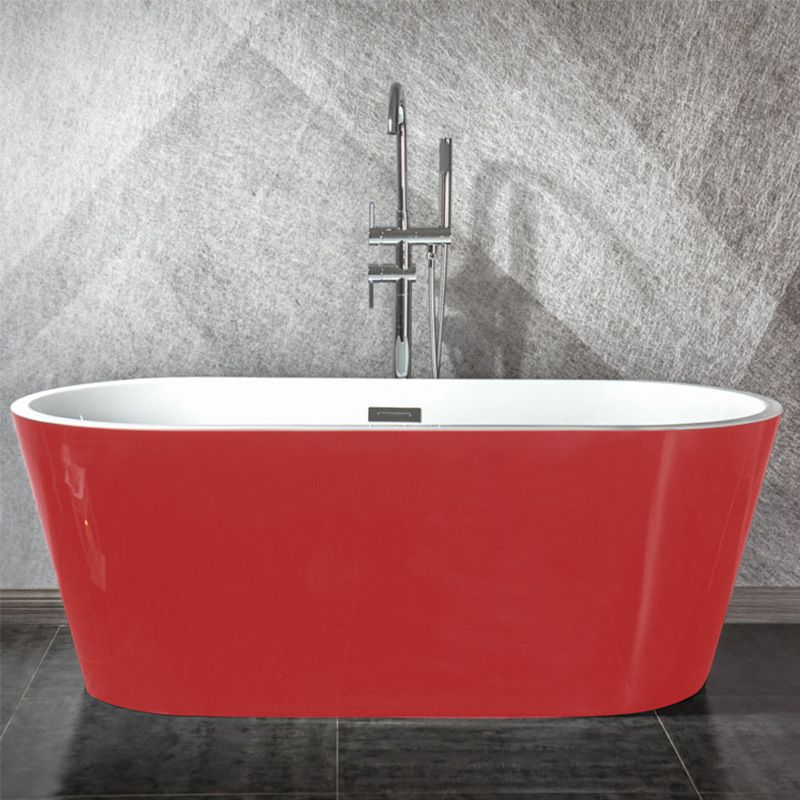 Modern Matte Acrylic Bath Tub Oval Freestanding Tub for Home Clearhalo 'Bathroom Remodel & Bathroom Fixtures' 'Bathtubs' 'Home Improvement' 'home_improvement' 'home_improvement_bathtubs' 'Showers & Bathtubs' 1200x1200_312fddf8-03cb-47b5-9a85-7043467771a6