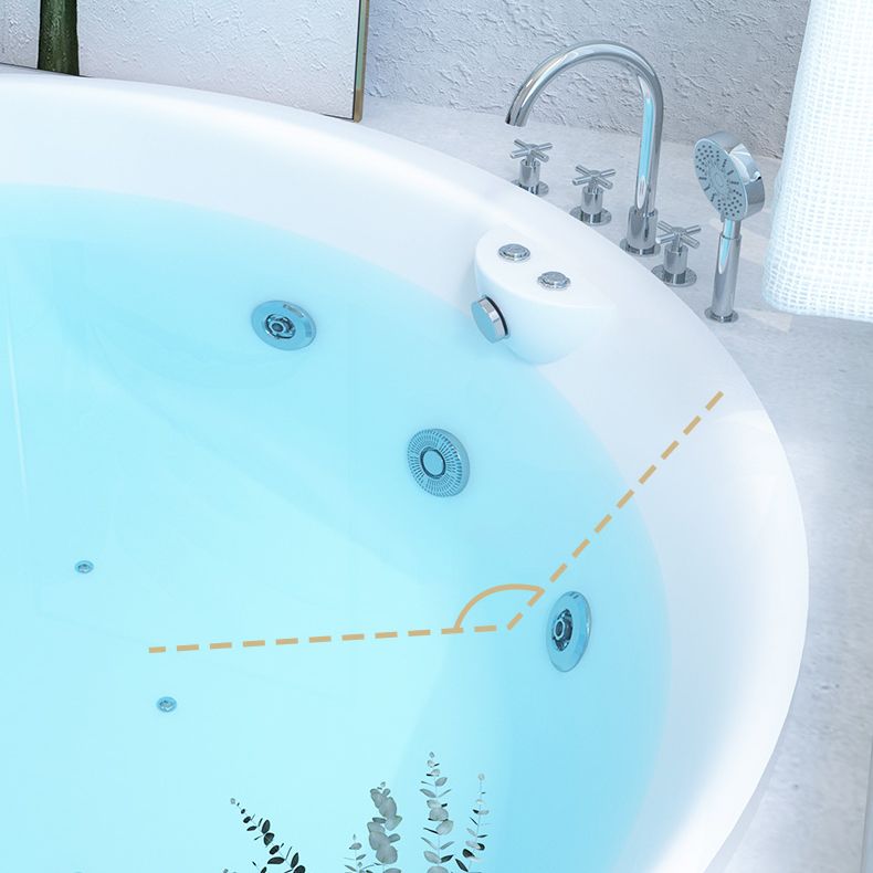 Modern Round Acrylic Embedded Bathtub with Drain Bath Tub and Massage Device Clearhalo 'Bathroom Remodel & Bathroom Fixtures' 'Bathtubs' 'Home Improvement' 'home_improvement' 'home_improvement_bathtubs' 'Showers & Bathtubs' 1200x1200_313e0b7d-1699-4948-9556-007736945485