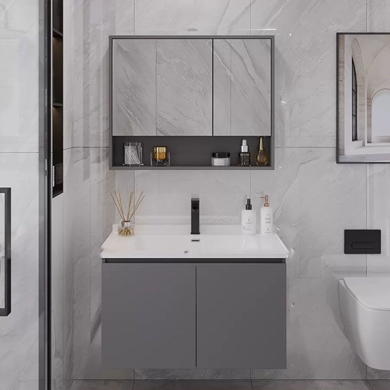 Grey Wall Mounted Standard Single-Sink Rectangular Modern Bathroom Vanity Set Clearhalo 'Bathroom Remodel & Bathroom Fixtures' 'Bathroom Vanities' 'bathroom_vanities' 'Home Improvement' 'home_improvement' 'home_improvement_bathroom_vanities' 1200x1200_31bd17ea-daa8-4026-bda3-b37c1db1c6e5