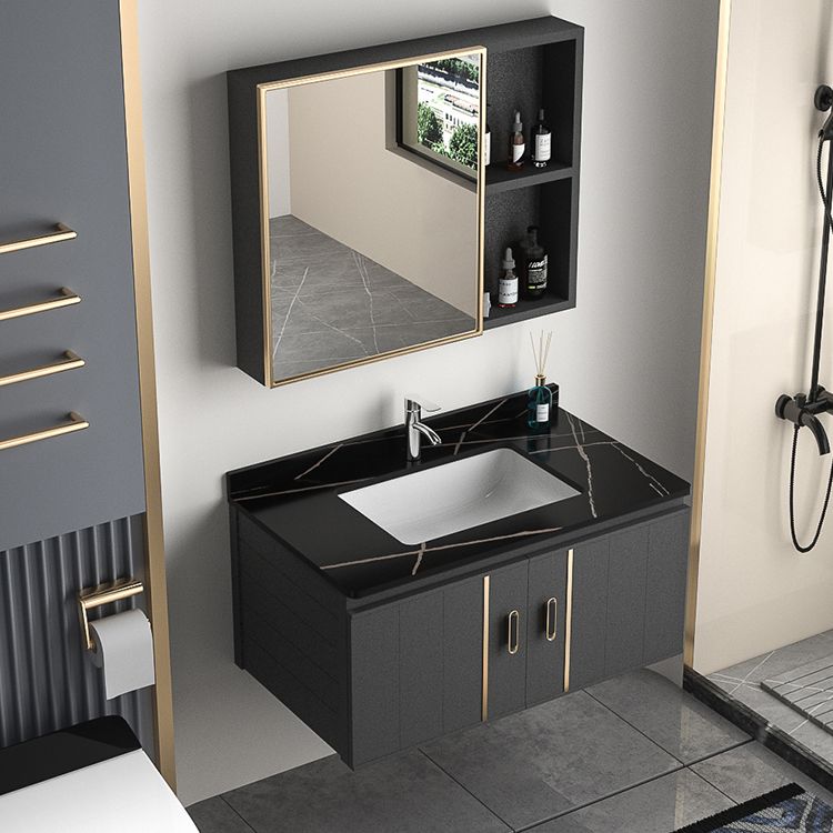 Wall Mount Bathroom Vanity Gray Glam Metal Frame Rectangular Vanity Set Clearhalo 'Bathroom Remodel & Bathroom Fixtures' 'Bathroom Vanities' 'bathroom_vanities' 'Home Improvement' 'home_improvement' 'home_improvement_bathroom_vanities' 1200x1200_3204004c-fda1-448f-bf7e-01a358c4677d