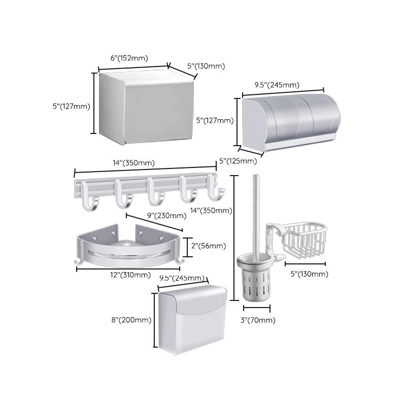 Modern Bathroom Accessories Hardware Set Silver Bathroom Accessory Kit Clearhalo 'Bathroom Hardware Sets' 'Bathroom Hardware' 'Bathroom Remodel & Bathroom Fixtures' 'bathroom_hardware_sets' 'Home Improvement' 'home_improvement' 'home_improvement_bathroom_hardware_sets' 1200x1200_324bf888-c073-4210-97f3-e03ab254641a