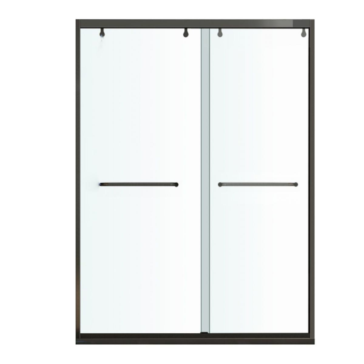 One-shaped Semi-frameless Double Sliding Shower Door, Bathroom Tempered Glass Door Clearhalo 'Bathroom Remodel & Bathroom Fixtures' 'Home Improvement' 'home_improvement' 'home_improvement_shower_tub_doors' 'Shower and Tub Doors' 'shower_tub_doors' 'Showers & Bathtubs' 1200x1200_324f1ed0-5994-45e7-883e-d1dc9b4610c6