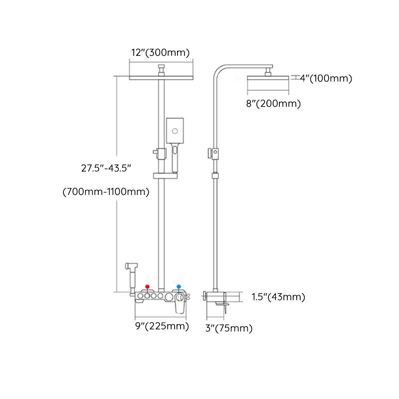 Contemporary Shower System Slide Bar Adjustable Shower Head Wall Mounted Shower Set Clearhalo 'Bathroom Remodel & Bathroom Fixtures' 'Home Improvement' 'home_improvement' 'home_improvement_shower_faucets' 'Shower Faucets & Systems' 'shower_faucets' 'Showers & Bathtubs Plumbing' 'Showers & Bathtubs' 1200x1200_32609ea5-20a0-4a3b-a04d-723cbbe154e9