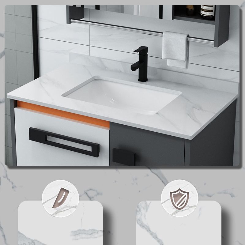 Modern Bathroom Sink Vanity Freestanding Vanity Set with Mirror Clearhalo 'Bathroom Remodel & Bathroom Fixtures' 'Bathroom Vanities' 'bathroom_vanities' 'Home Improvement' 'home_improvement' 'home_improvement_bathroom_vanities' 1200x1200_32712630-45c6-414a-9e6b-29a76ebabe12