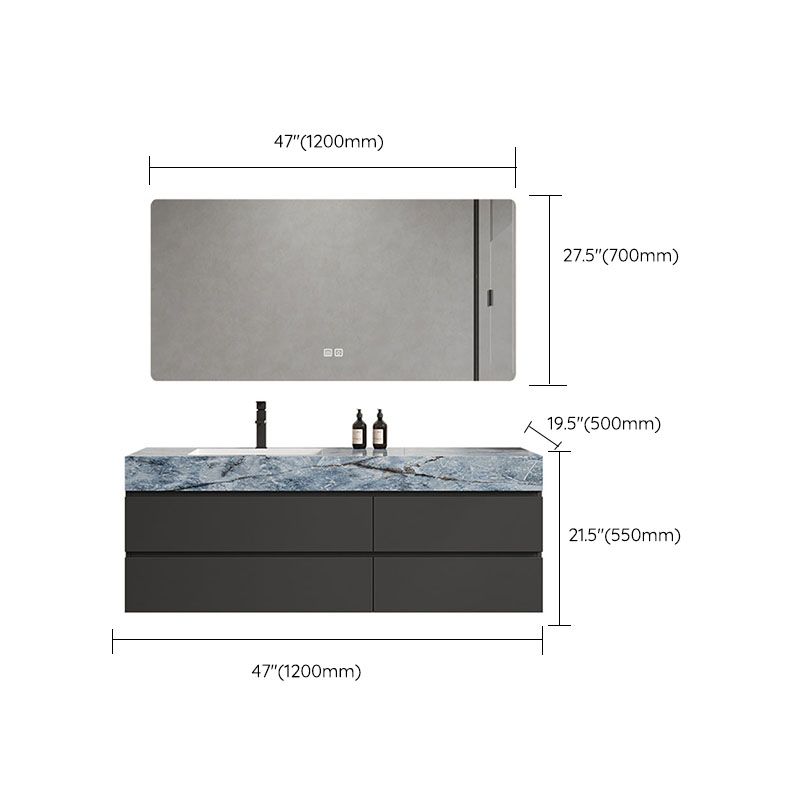 Wall Mount Mirror Included Sink Vanity with Sink Faucet for Bathroom Clearhalo 'Bathroom Remodel & Bathroom Fixtures' 'Bathroom Vanities' 'bathroom_vanities' 'Home Improvement' 'home_improvement' 'home_improvement_bathroom_vanities' 1200x1200_32ae45f8-b5c9-4d3b-a5b0-020a916c3b81