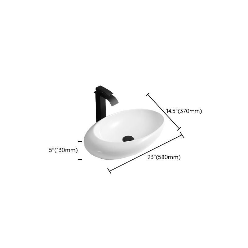 Contemporary Bathroom Sink with Pop-Up Drain Porcelain Oval-Shape Vessel Lavatory Sink Clearhalo 'Bathroom Remodel & Bathroom Fixtures' 'Bathroom Sinks & Faucet Components' 'Bathroom Sinks' 'bathroom_sink' 'Home Improvement' 'home_improvement' 'home_improvement_bathroom_sink' 1200x1200_32c80f85-db23-4a35-b137-230e02c06dbc