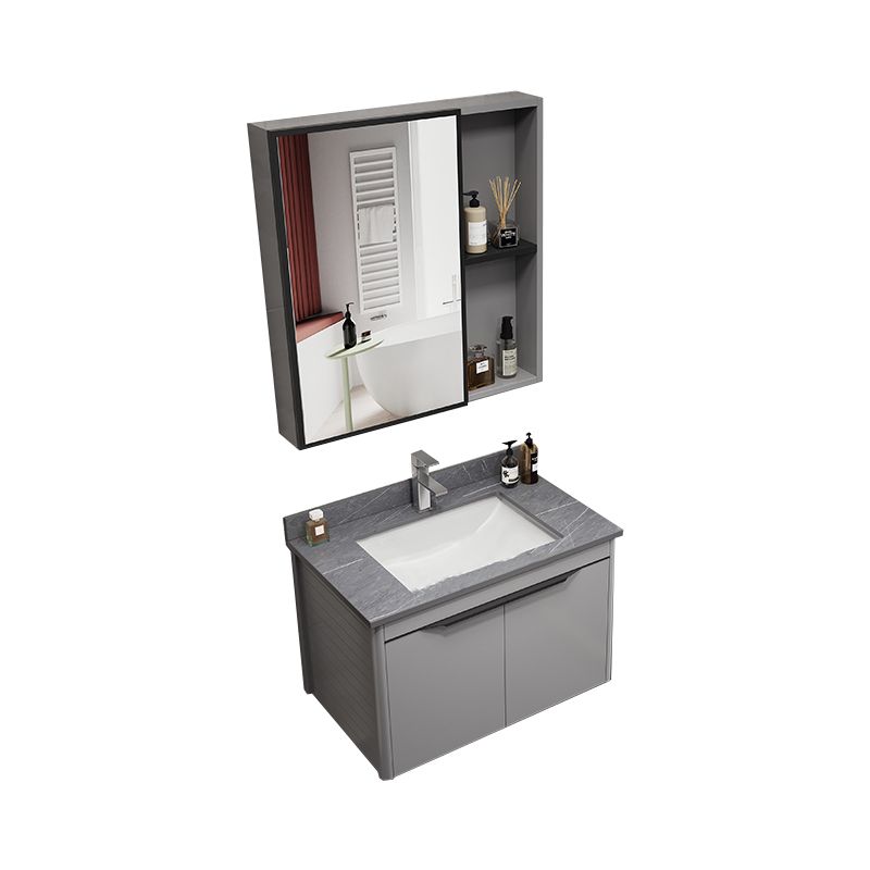 Single Sink Bathroom Vanity Modern Metal Base Rectangular Wall Mount Vanity Set Clearhalo 'Bathroom Remodel & Bathroom Fixtures' 'Bathroom Vanities' 'bathroom_vanities' 'Home Improvement' 'home_improvement' 'home_improvement_bathroom_vanities' 1200x1200_32d17c70-ff4e-4569-a0bd-03b6721c0dd2