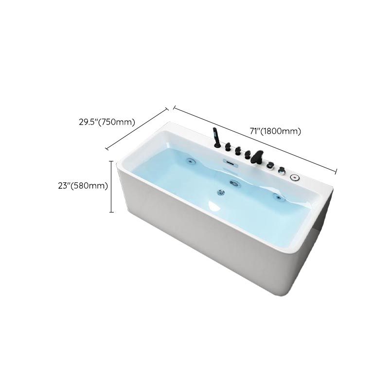 Modern Rectangular Bath Tub with Drain and Overflow Trim Bathtub Clearhalo 'Bathroom Remodel & Bathroom Fixtures' 'Bathtubs' 'Home Improvement' 'home_improvement' 'home_improvement_bathtubs' 'Showers & Bathtubs' 1200x1200_32d8ab17-513c-4354-92d1-387f58f3defe