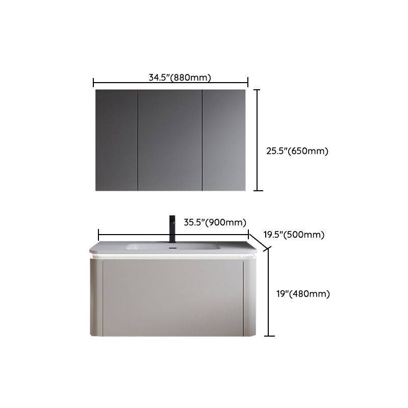 Modern Bathroom Vanity Wall Mount Rectangle Sink with Soft Close Door Clearhalo 'Bathroom Remodel & Bathroom Fixtures' 'Bathroom Vanities' 'bathroom_vanities' 'Home Improvement' 'home_improvement' 'home_improvement_bathroom_vanities' 1200x1200_3325544c-b538-4c72-ad33-68f41fb585fb