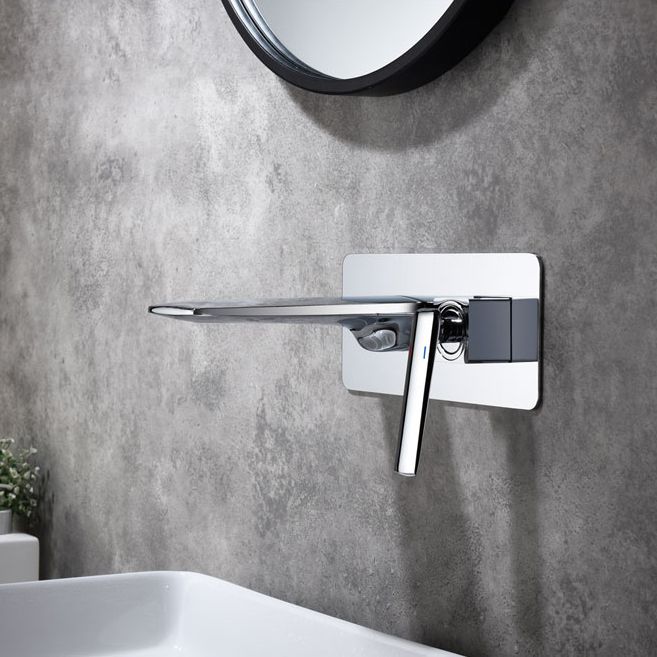 Waterfall Wall Mounted Bathroom Faucet Modern Lavatory Faucet Clearhalo 'bathroom_sink_faucets' 'Conjunta de Baño y Conjunta de Grifo' 'Coronamiento de Baño y Dispositivo de Baño' 'Grifo del lavabo del baño' 'Hogar' 'home_improvement' 'home_improvement_bathroom_sink_faucets' 'Mejoras para el hogar' 1200x1200_332d81f6-72b8-49ed-8de8-df306c656079