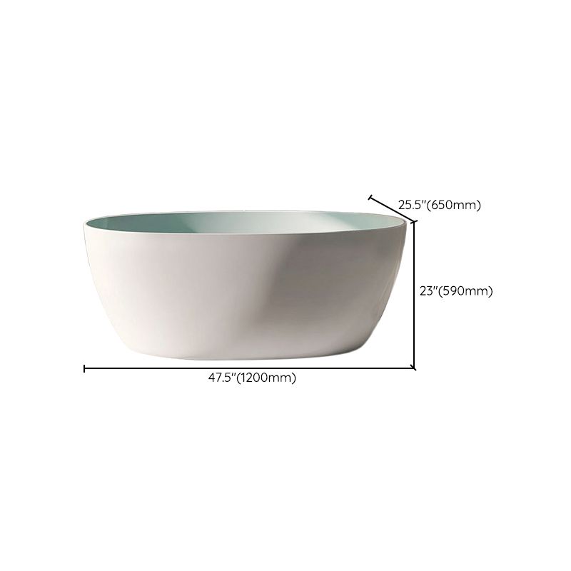 Modern Style Freestanding Bathtub Single Oval Acrylic Bathtub for Bathroom Clearhalo 'Bathroom Remodel & Bathroom Fixtures' 'Bathtubs' 'Home Improvement' 'home_improvement' 'home_improvement_bathtubs' 'Showers & Bathtubs' 1200x1200_33491477-a6dd-41aa-a8d4-bf01e2b8c08b