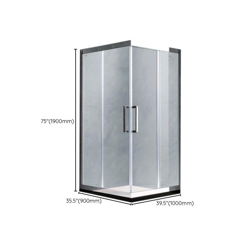 Double Sliding Shower Kit Semi-Frameless Corner Tempered Glass Shower Kit Clearhalo 'Bathroom Remodel & Bathroom Fixtures' 'Home Improvement' 'home_improvement' 'home_improvement_shower_stalls_enclosures' 'Shower Stalls & Enclosures' 'shower_stalls_enclosures' 'Showers & Bathtubs' 1200x1200_3354a3ef-eefa-4db8-9d69-6503c768f4f9