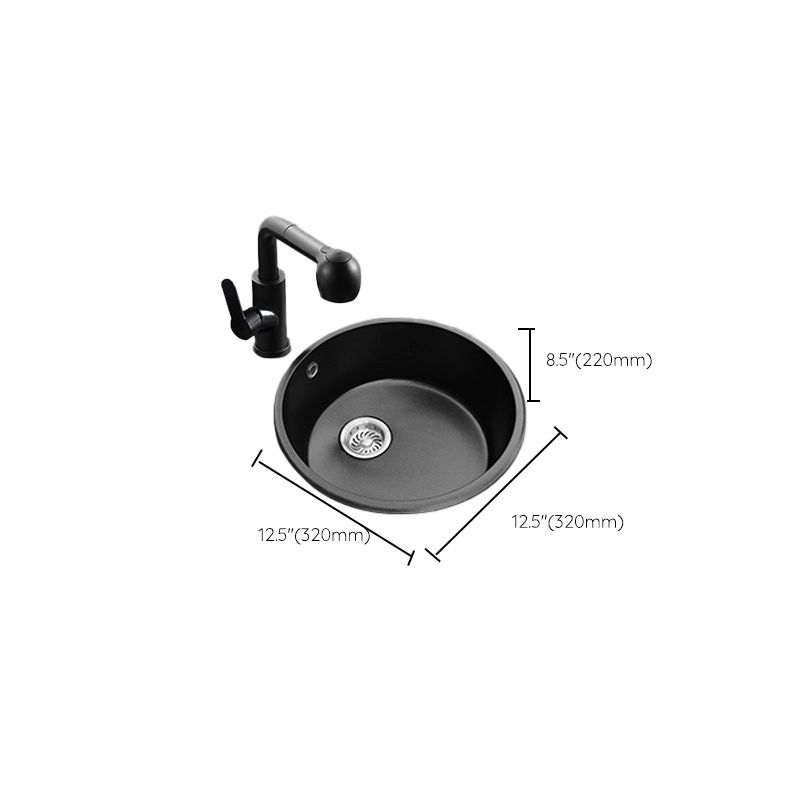 Round Single Bowl Kitchen Sink Granite Sink with Drain Strainer Kit Clearhalo 'Home Improvement' 'home_improvement' 'home_improvement_kitchen_sinks' 'Kitchen Remodel & Kitchen Fixtures' 'Kitchen Sinks & Faucet Components' 'Kitchen Sinks' 'kitchen_sinks' 1200x1200_335b1b6c-9bf7-4763-9801-21efe5500ef3