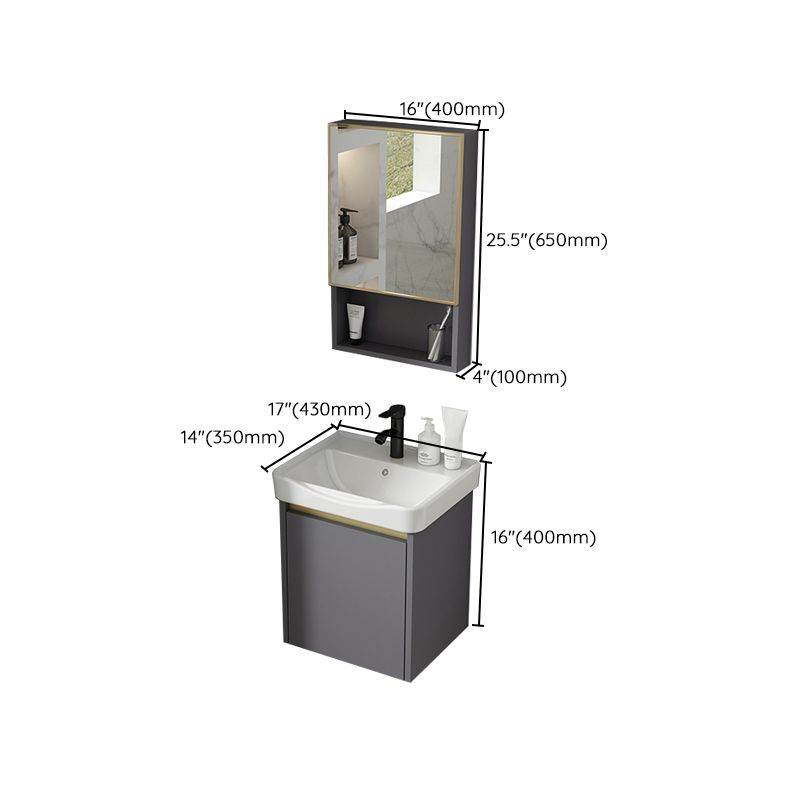 Metal Bathroom Sink Vanity Wall Mounted Bathroom Sink Vanity with Faucet Clearhalo 'Bathroom Remodel & Bathroom Fixtures' 'Bathroom Vanities' 'bathroom_vanities' 'Home Improvement' 'home_improvement' 'home_improvement_bathroom_vanities' 1200x1200_335f7021-f206-4be5-bda7-2604b1d614d4