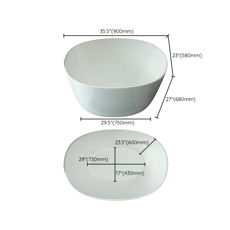 Modern Style Freestanding Bath Tub Acrylic Round Bathtub in White Clearhalo 'Bathroom Remodel & Bathroom Fixtures' 'Bathtubs' 'Home Improvement' 'home_improvement' 'home_improvement_bathtubs' 'Showers & Bathtubs' 1200x1200_338d6539-7162-436e-9fd2-0863a7315b58