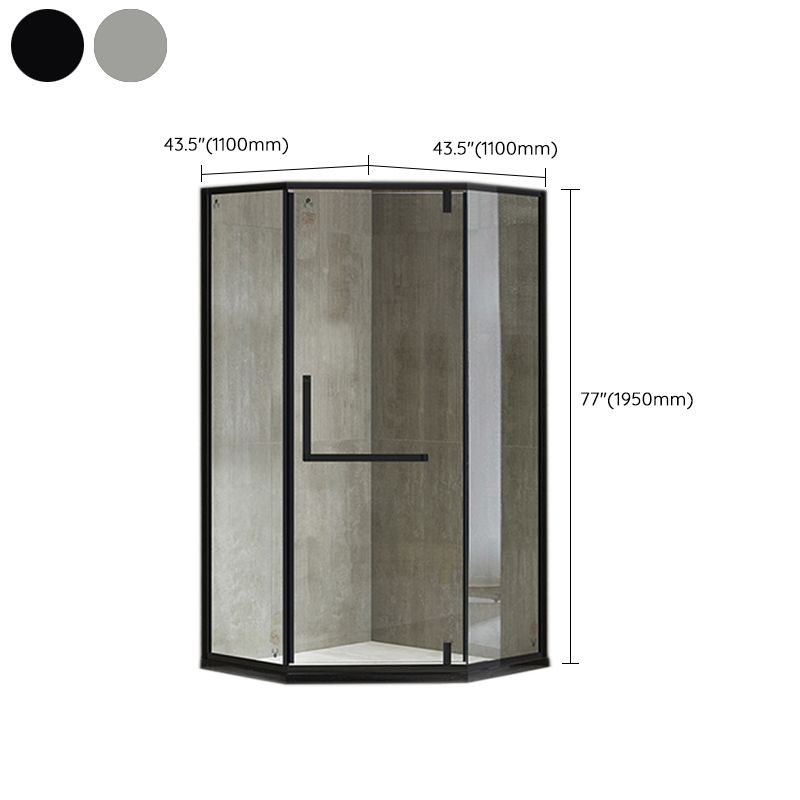 Metallic 77" H Framed Pivot Shower Doors Tempered Shower Door Clearhalo 'Bathroom Remodel & Bathroom Fixtures' 'Home Improvement' 'home_improvement' 'home_improvement_shower_tub_doors' 'Shower and Tub Doors' 'shower_tub_doors' 'Showers & Bathtubs' 1200x1200_3395b31a-10ea-48a9-be99-c9fcbb1de910