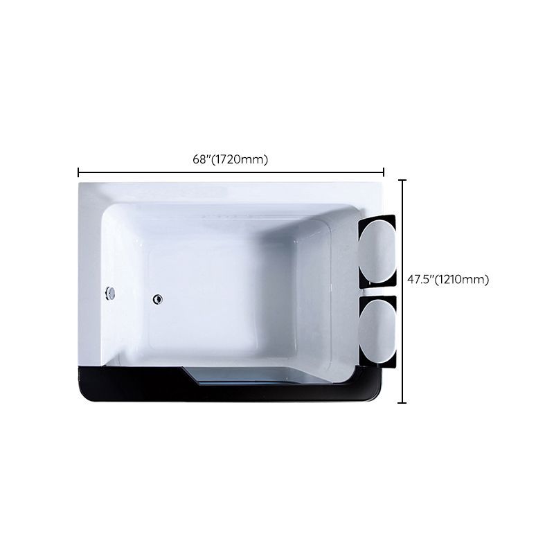 Modern Acrylic Bathtub White Rectangle Back to Wall with Drain Bath Tub and Massage Device Clearhalo 'Bathroom Remodel & Bathroom Fixtures' 'Bathtubs' 'Home Improvement' 'home_improvement' 'home_improvement_bathtubs' 'Showers & Bathtubs' 1200x1200_3397afe8-8f8e-4216-9a41-f76e3f165b5b