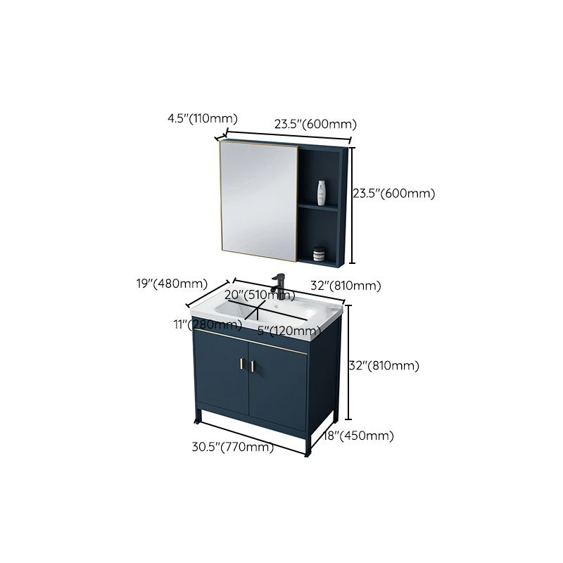 Bathroom Sink Vanity Rectangular Doors Drawers Faucet Vanity Sink with Mirror Clearhalo 'Bathroom Remodel & Bathroom Fixtures' 'Bathroom Vanities' 'bathroom_vanities' 'Home Improvement' 'home_improvement' 'home_improvement_bathroom_vanities' 1200x1200_33d20481-7e57-404d-ad28-b99479ada509