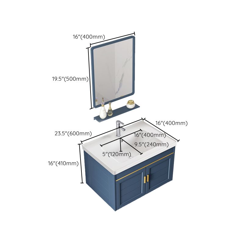 Bathroom Vanity Set Ceramic Sink Drawer Mirror Vanity with Faucet Clearhalo 'Bathroom Remodel & Bathroom Fixtures' 'Bathroom Vanities' 'bathroom_vanities' 'Home Improvement' 'home_improvement' 'home_improvement_bathroom_vanities' 1200x1200_33f3e824-b720-443d-8d89-2c6d411b8781