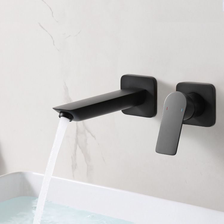 Lever Single-Handle Wall Mounted Modern Low Arc Metal Wall Mount Clearhalo 'Bathroom Remodel & Bathroom Fixtures' 'Bathtub Faucets' 'bathtub_faucets' 'Home Improvement' 'home_improvement' 'home_improvement_bathtub_faucets' 1200x1200_33f44ef3-9e20-4ab0-9e34-17649ffcad71