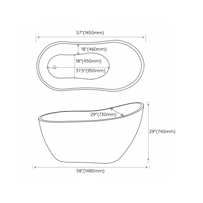 Modern Style Freestanding Soaking Bathtub Single Slipper Acrylic Bathtub for Bathroom Clearhalo 'Bathroom Remodel & Bathroom Fixtures' 'Bathtubs' 'Home Improvement' 'home_improvement' 'home_improvement_bathtubs' 'Showers & Bathtubs' 1200x1200_33f45870-9a49-4de1-a253-56fd3f92bb85