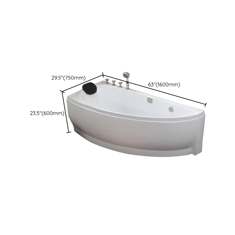 Acrylic Corner Bathtub Soaking White Modern Back to Wall Bath Clearhalo 'Bathroom Remodel & Bathroom Fixtures' 'Bathtubs' 'Home Improvement' 'home_improvement' 'home_improvement_bathtubs' 'Showers & Bathtubs' 1200x1200_340668aa-b187-41e5-95b8-01dd29d463c6