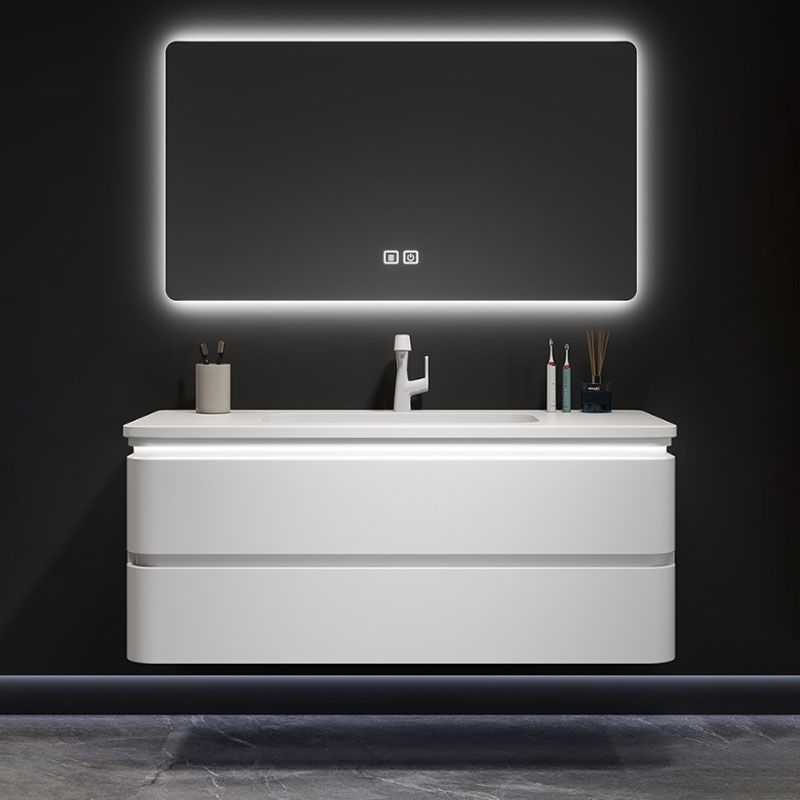 Wall Mount Modern Bathroom Vanity Set with Mirror Faucet Sink Clearhalo 'Bathroom Remodel & Bathroom Fixtures' 'Bathroom Vanities' 'bathroom_vanities' 'Home Improvement' 'home_improvement' 'home_improvement_bathroom_vanities' 1200x1200_3432c367-2b4b-4414-9aff-83634de74fbc