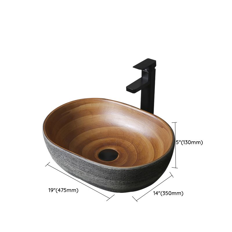 Brown Oval-shape Trough Bathroom Sink Modern Trough Bathroom Sink Clearhalo 'Bathroom Remodel & Bathroom Fixtures' 'Bathroom Sinks & Faucet Components' 'Bathroom Sinks' 'bathroom_sink' 'Home Improvement' 'home_improvement' 'home_improvement_bathroom_sink' 1200x1200_3434aa7e-b558-459b-8eb9-d23a0c900ded