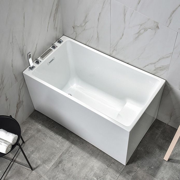 Back to Wall Bathtub Antique Finish Soaking Rectangular Modern Tub Clearhalo 'Bathroom Remodel & Bathroom Fixtures' 'Bathtubs' 'Home Improvement' 'home_improvement' 'home_improvement_bathtubs' 'Showers & Bathtubs' 1200x1200_34447551-73c6-4410-b711-7466e3762b00