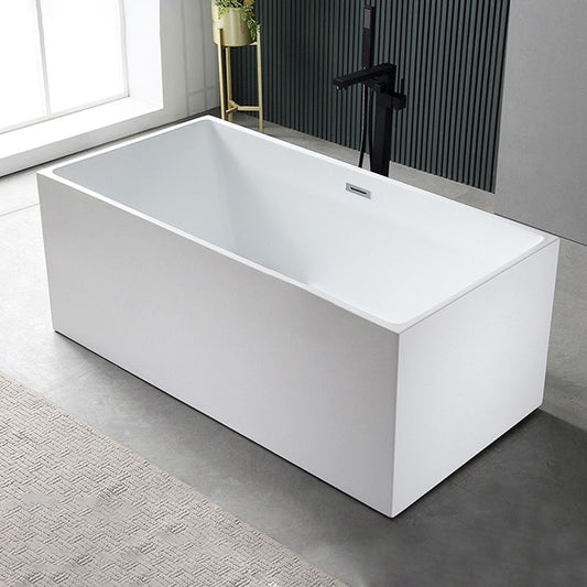 Flat bottom Acrylic Bathtub Soaking White Internal Drain Tub Clearhalo 'Bathroom Remodel & Bathroom Fixtures' 'Bathtubs' 'Home Improvement' 'home_improvement' 'home_improvement_bathtubs' 'Showers & Bathtubs' 1200x1200_3458b80e-1652-4716-8b69-fe78f5e0acc5