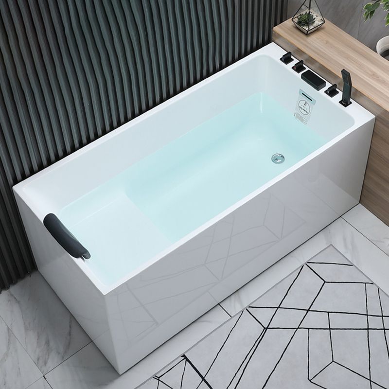 Acrylic Soaking Tub with Left Drain in White Rectangle Freestanding Bathtub Clearhalo 'Bathroom Remodel & Bathroom Fixtures' 'Bathtubs' 'Home Improvement' 'home_improvement' 'home_improvement_bathtubs' 'Showers & Bathtubs' 1200x1200_3461f091-5500-434b-8a5b-c85dbc6daa21