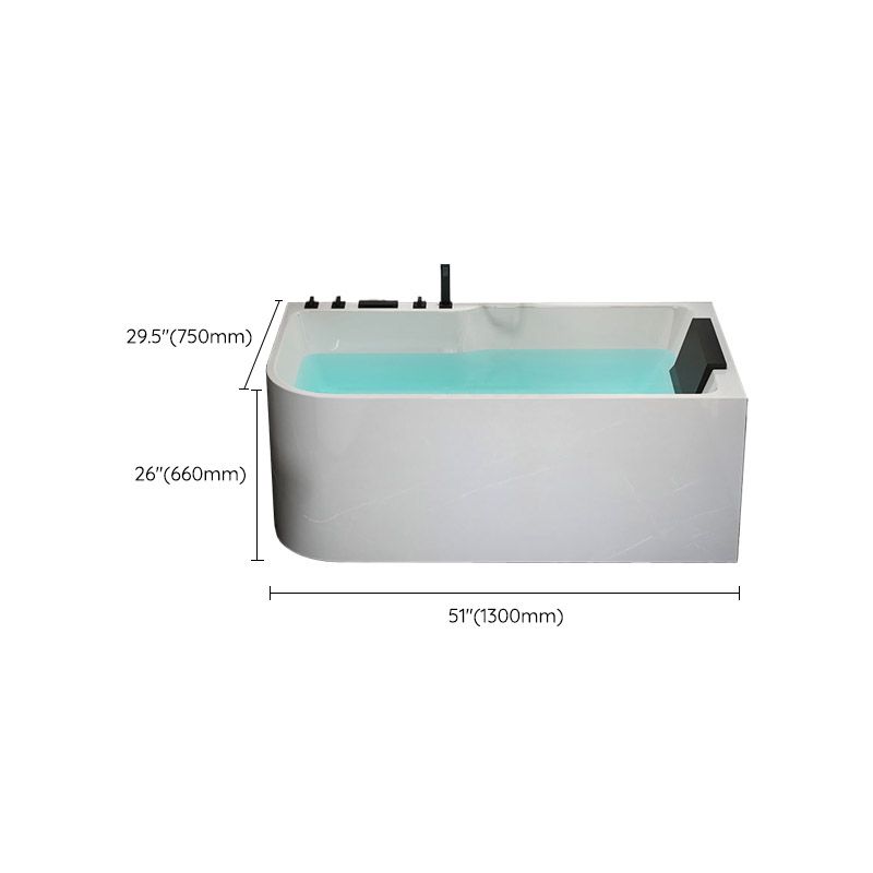 Modern White Rectangle Acrylic Bathtub Back to Wall with Drain Bath Tub Clearhalo 'Bathroom Remodel & Bathroom Fixtures' 'Bathtubs' 'Home Improvement' 'home_improvement' 'home_improvement_bathtubs' 'Showers & Bathtubs' 1200x1200_34abf4cf-17de-44f9-83af-77f6feed222d