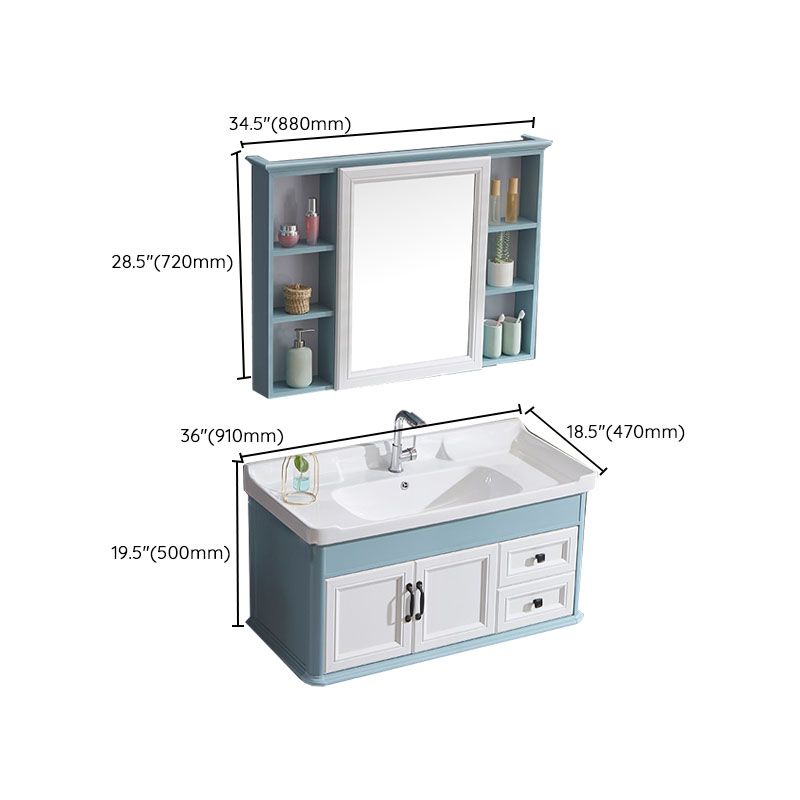 Wall Mount Mirror Included Sink Vanity with Sink for Bathroom Clearhalo 'Bathroom Remodel & Bathroom Fixtures' 'Bathroom Vanities' 'bathroom_vanities' 'Home Improvement' 'home_improvement' 'home_improvement_bathroom_vanities' 1200x1200_34bce009-e371-4668-bcc0-8e2792b92b84
