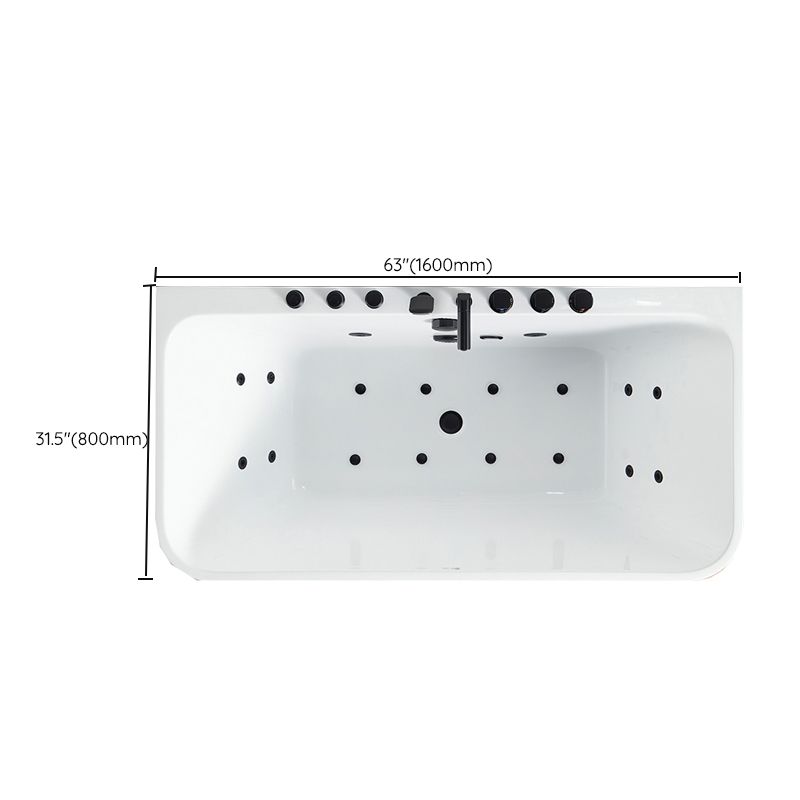 Rectangle Air / Whirlpool Bathtub Modern Back to Wall Acrylic Bathtub Clearhalo 'Bathroom Remodel & Bathroom Fixtures' 'Bathtubs' 'Home Improvement' 'home_improvement' 'home_improvement_bathtubs' 'Showers & Bathtubs' 1200x1200_34c7bd39-07b5-42f4-844c-608bd23f8bab