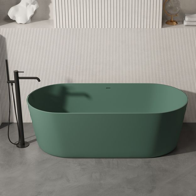 Antique Finish Oval Soaking Bathtub Back to Wall Modern Bath Tub Clearhalo 'Bathroom Remodel & Bathroom Fixtures' 'Bathtubs' 'Home Improvement' 'home_improvement' 'home_improvement_bathtubs' 'Showers & Bathtubs' 1200x1200_34c9d54b-7ffb-40a2-9415-d4c992f026fe