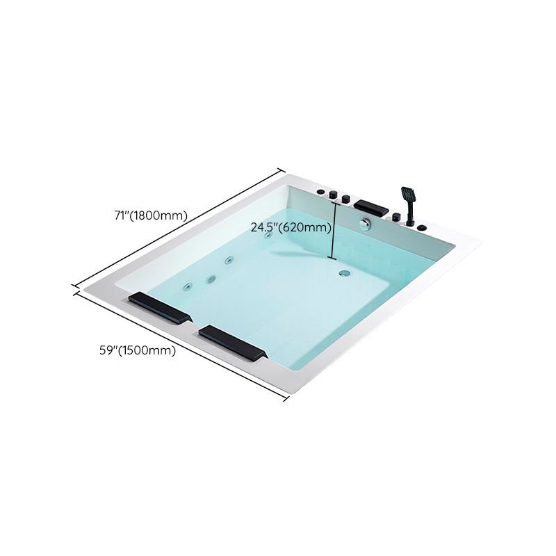 Rectangle Modern White Embedded Bathtub Acrylic with Drain Bath Tub and Overflow Hole Clearhalo 'Bathroom Remodel & Bathroom Fixtures' 'Bathtubs' 'Home Improvement' 'home_improvement' 'home_improvement_bathtubs' 'Showers & Bathtubs' 1200x1200_34dd5fba-cd04-4c5c-ae2c-9b6945254caa