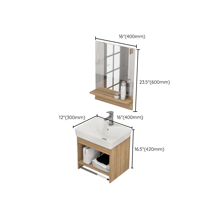 Modern Sink Vanity Rectangular Ceramic Top Single Wall Mount Vanity Clearhalo 'Bathroom Remodel & Bathroom Fixtures' 'Bathroom Vanities' 'bathroom_vanities' 'Home Improvement' 'home_improvement' 'home_improvement_bathroom_vanities' 1200x1200_351bbd33-cd6f-4dbb-b57d-29f82798c280