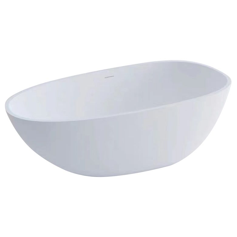 Modern White Ellipse Bathtub Freestanding Soaking Bathtub with Drain Bath Tub Clearhalo 'Bathroom Remodel & Bathroom Fixtures' 'Bathtubs' 'Home Improvement' 'home_improvement' 'home_improvement_bathtubs' 'Showers & Bathtubs' 1200x1200_353174ee-b7a8-47a3-b032-d5dd4052b635