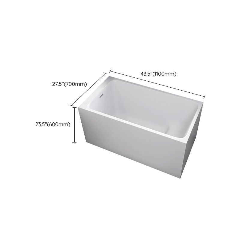 Modern White Acrylic Rectangle Bathtub Back to Wall with Drain Bath Tub Clearhalo 'Bathroom Remodel & Bathroom Fixtures' 'Bathtubs' 'Home Improvement' 'home_improvement' 'home_improvement_bathtubs' 'Showers & Bathtubs' 1200x1200_35515f3d-8117-46b9-88f2-77fed96060b5