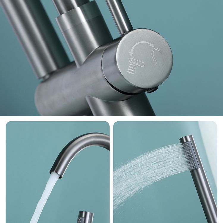 Floor Mounted Metal Freestanding Tub Filler Two Handles Freestanding Tub Filler Trim Clearhalo 'Bathroom Remodel & Bathroom Fixtures' 'Bathtub Faucets' 'bathtub_faucets' 'Home Improvement' 'home_improvement' 'home_improvement_bathtub_faucets' 1200x1200_355972cb-d12e-4a72-a486-eee5f323904c