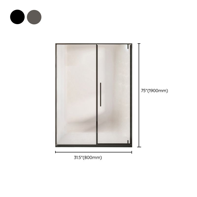 Glass and Metal Shower Door Simple One-Line Shower Bath Door Clearhalo 'Bathroom Remodel & Bathroom Fixtures' 'Home Improvement' 'home_improvement' 'home_improvement_shower_tub_doors' 'Shower and Tub Doors' 'shower_tub_doors' 'Showers & Bathtubs' 1200x1200_3576dcdc-afd5-4853-b10c-2a0f9dceff34