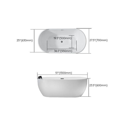 Modern Oval Bath Tub White Acrylic Bathtub with Faucet for Bathroom Clearhalo 'Bathroom Remodel & Bathroom Fixtures' 'Bathtubs' 'Home Improvement' 'home_improvement' 'home_improvement_bathtubs' 'Showers & Bathtubs' 1200x1200_3584edfa-0a9b-4da2-a538-780a429c7c8a