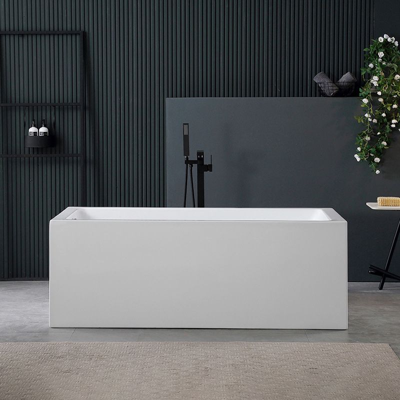 White Acrylic Rectangular Bathtub Soaking Freestanding with Left Drain Clearhalo 'Bathroom Remodel & Bathroom Fixtures' 'Bathtubs' 'Home Improvement' 'home_improvement' 'home_improvement_bathtubs' 'Showers & Bathtubs' 1200x1200_35b20734-ee27-427d-bed6-4e4780529760